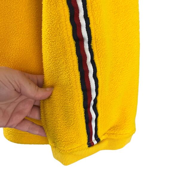 Vintage Tommy Jeans Hilfiger Yellow Sweatshirt Crewneck Spellout Fleece XXL - Picture 4 of 5